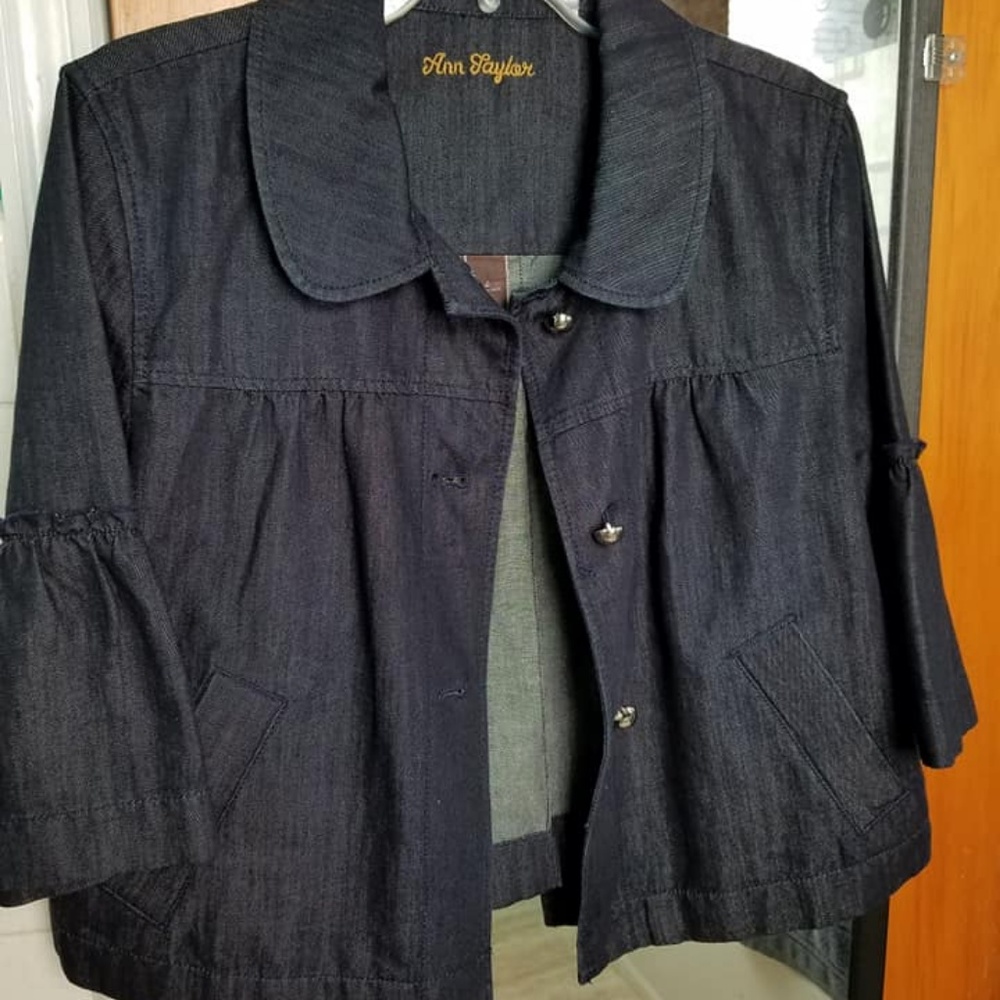 Denim blazer 3/4 bell sleeve
